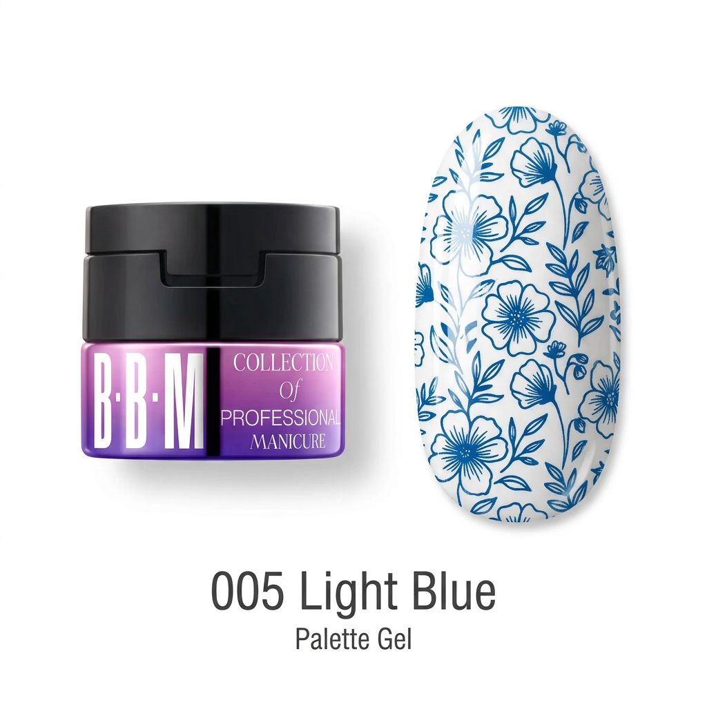 005 Light Blue pot and stamped nail
