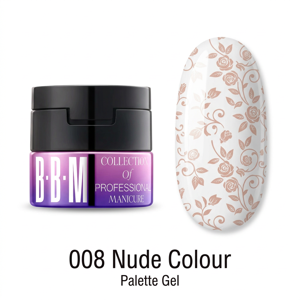 008 Nude Colour pot and stamped nail
