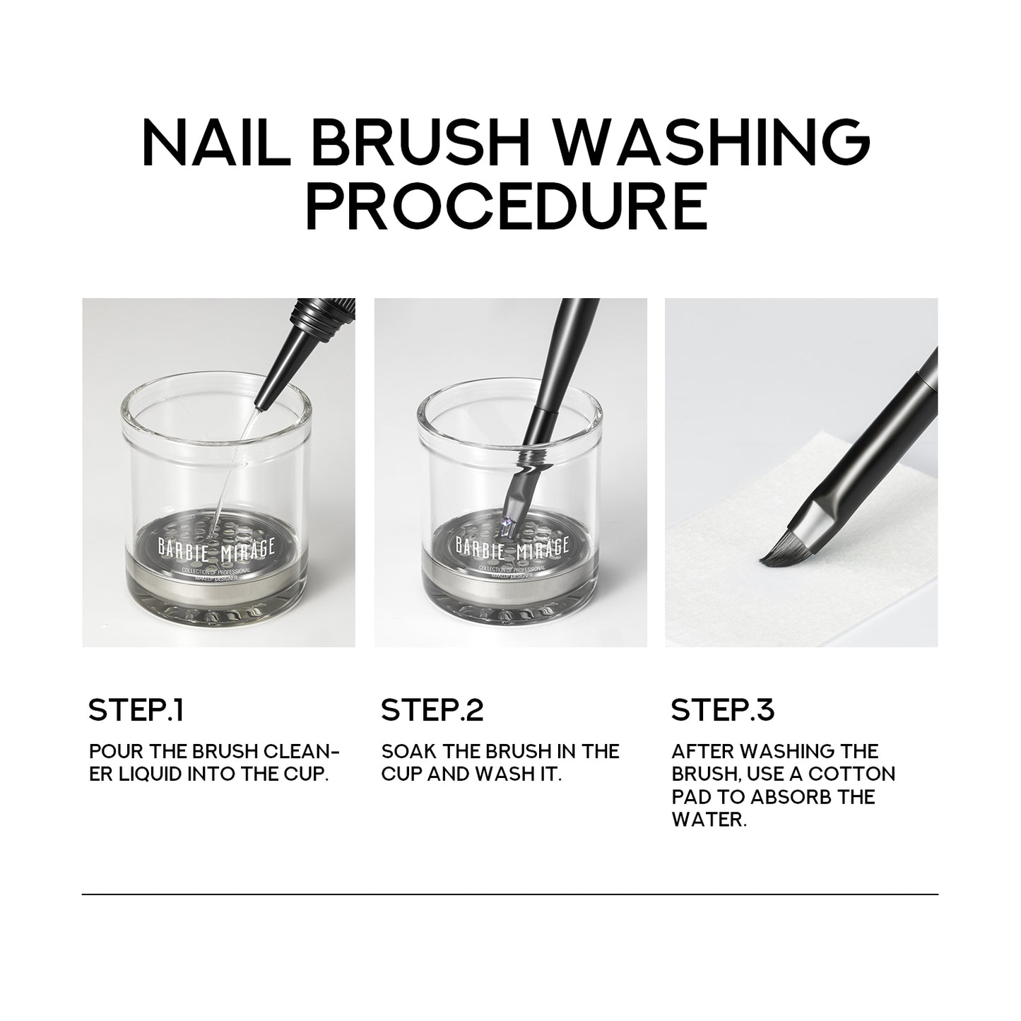 Acrylic Liquid/Brush Cleaning/Disinfection Glass & Stainless Steel Jar