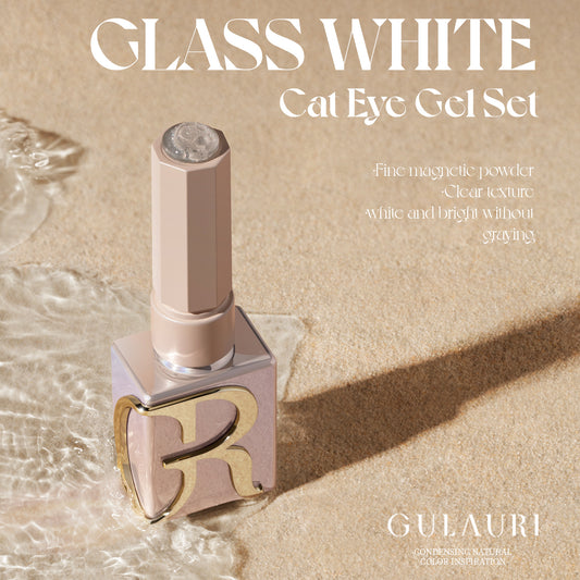 Gulauri White Glass Cateye Collection SET OF 3 13ml