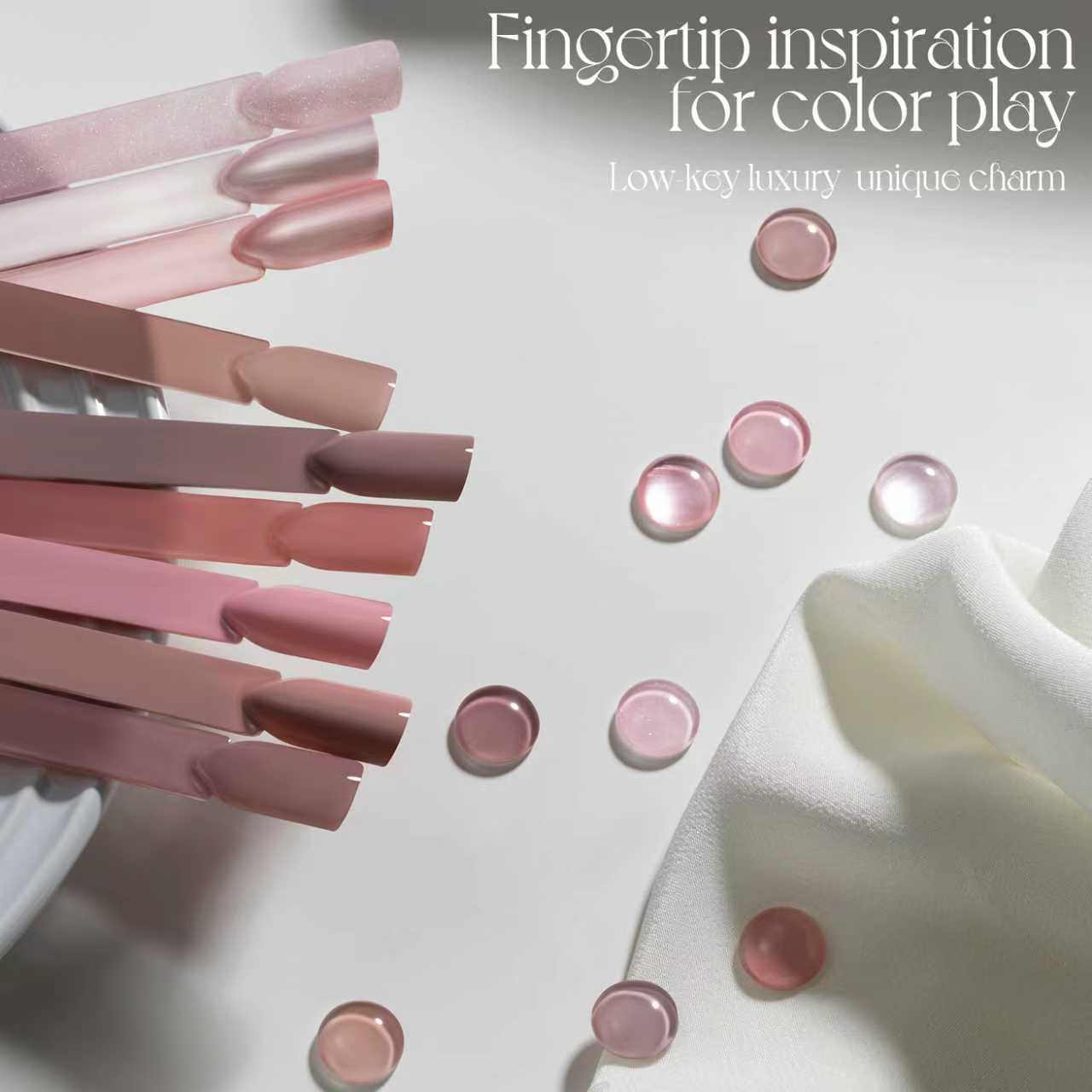 Gulauri Luxury Nail Polish 12ml Nude Pink Collection (set of 9)