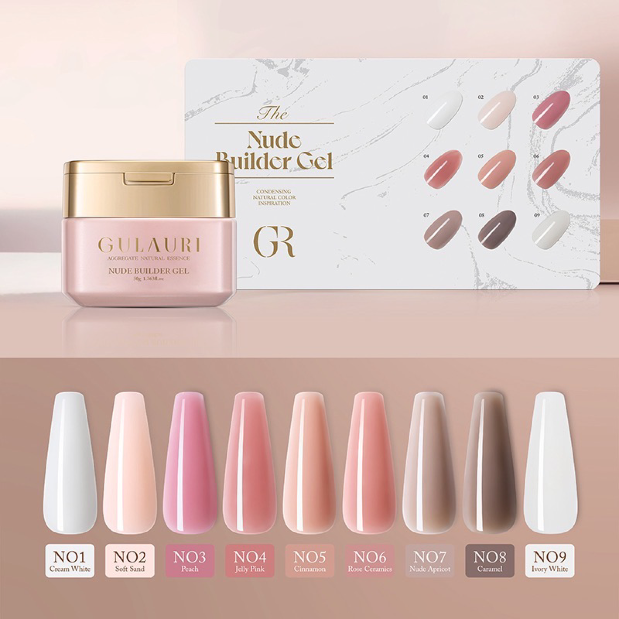 Builder Gel Collection Nude Series set of 9 – Beauty Fennique Nail Supplies