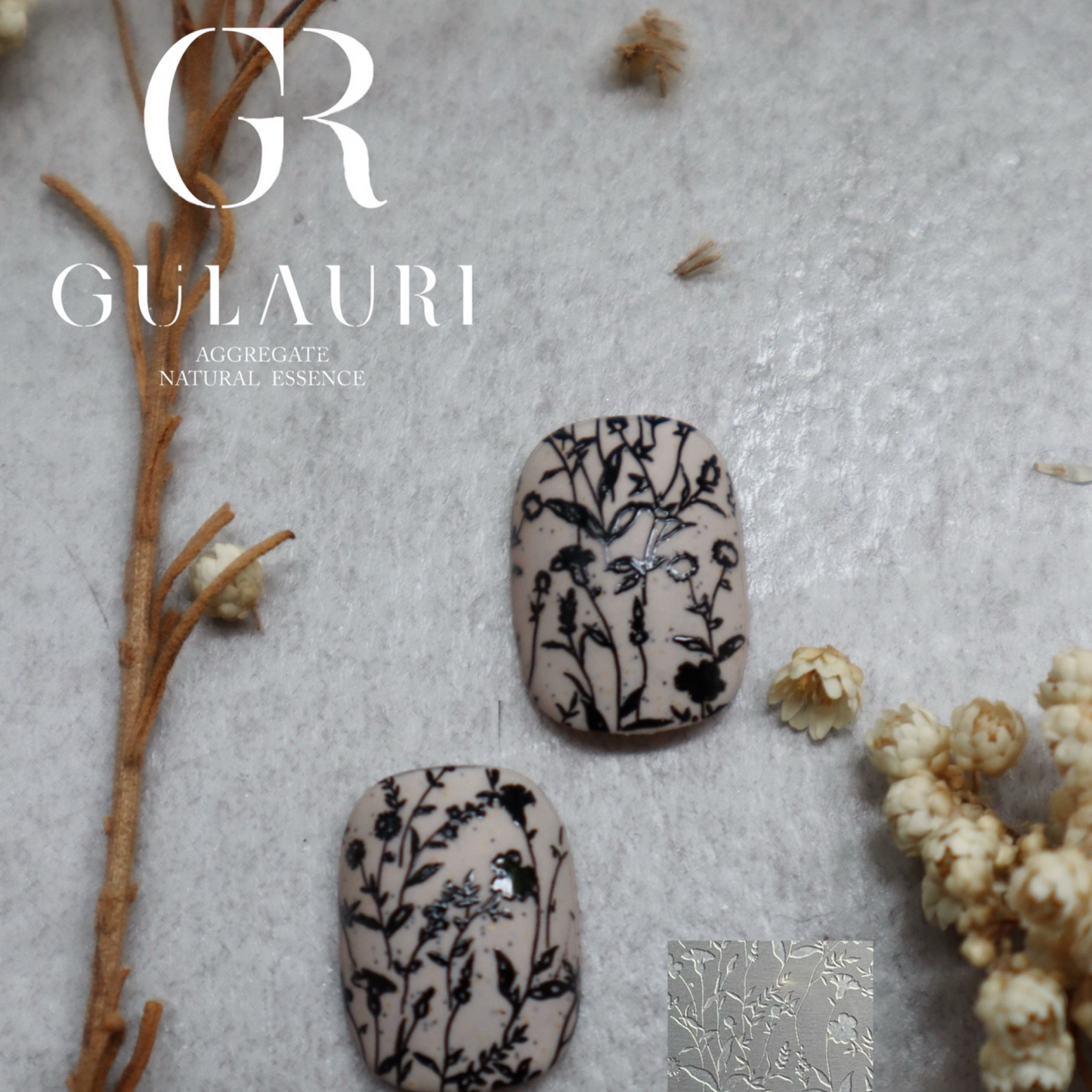 Nail Stamping Plates Gulauri - Plant Dyeing G002
