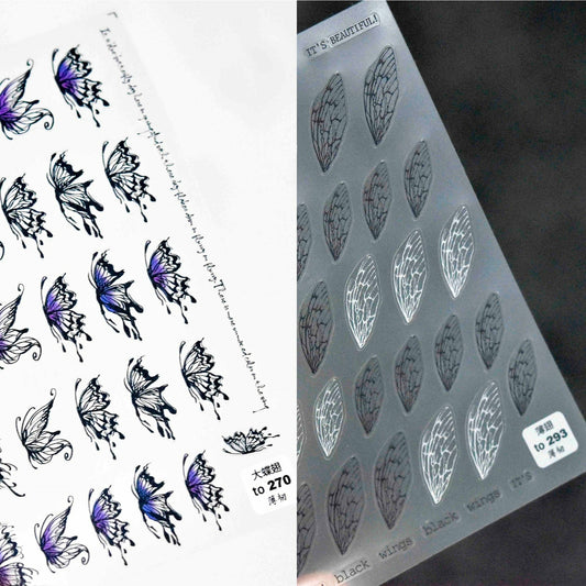 Black & White It's Beautiful Butterfly Wings stickers ultra fine