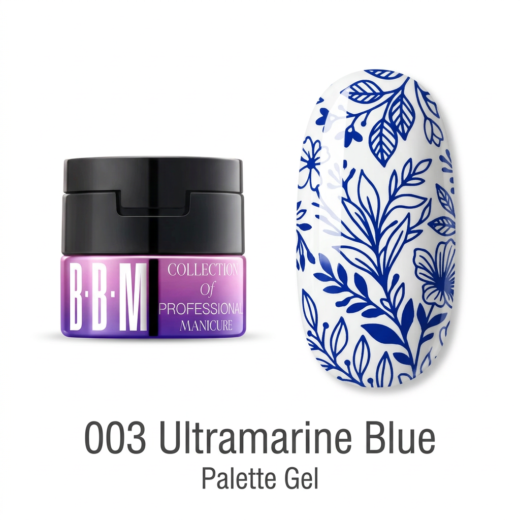 003 Ultramarine Blue pot and stamped nail