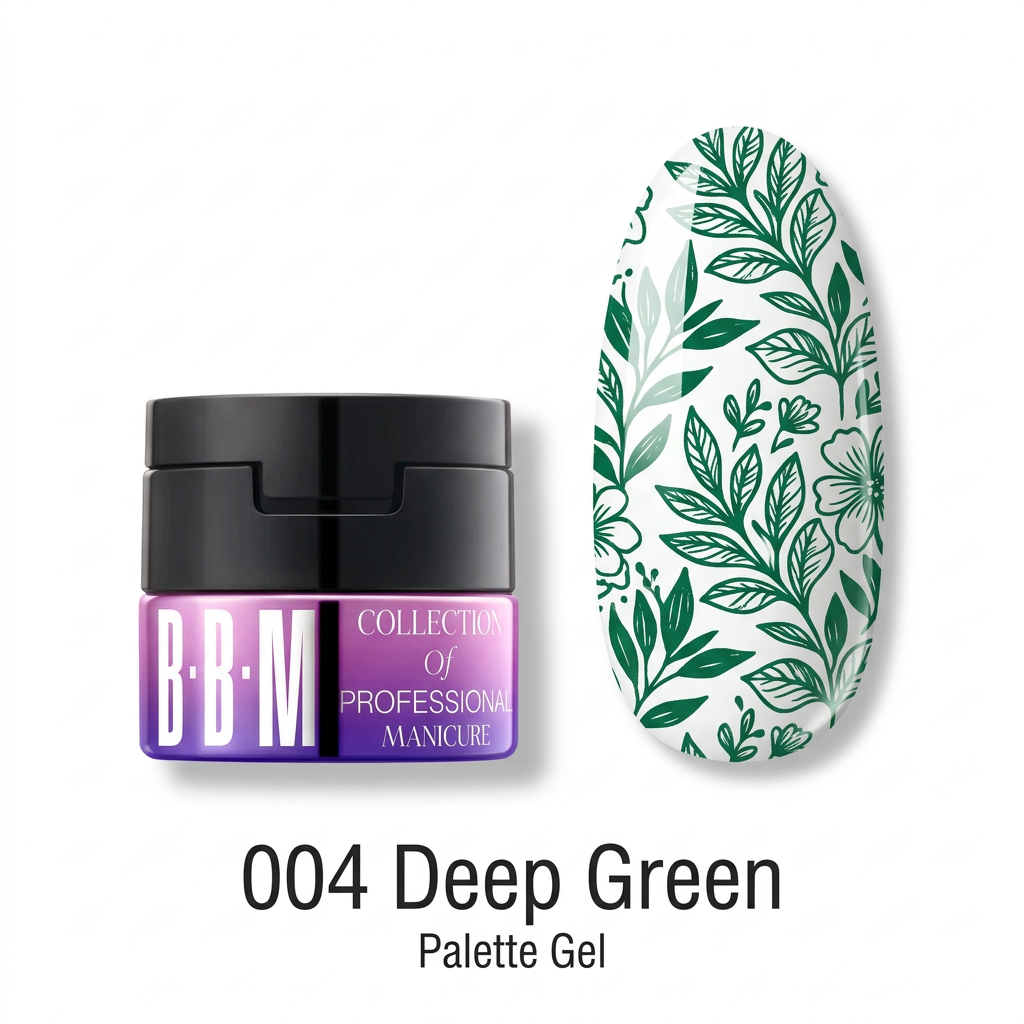 004 Deep Green pot and stamped nail