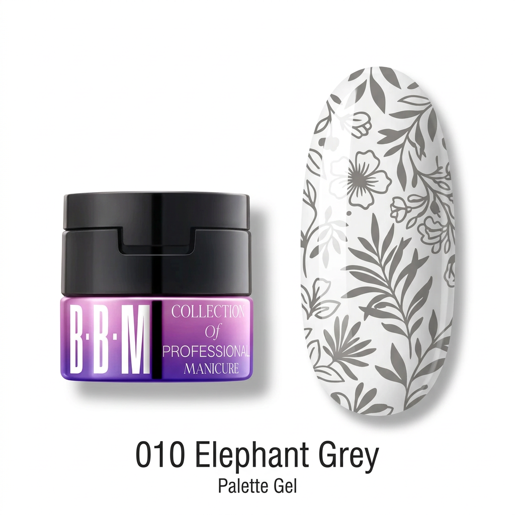 010 Elephant Grey pot and stamped nail