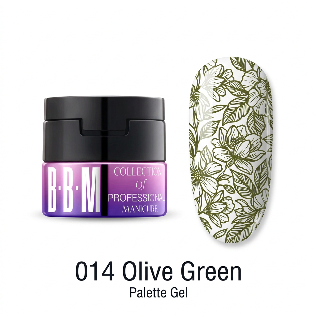 014 Olive Green pot and stamped nail