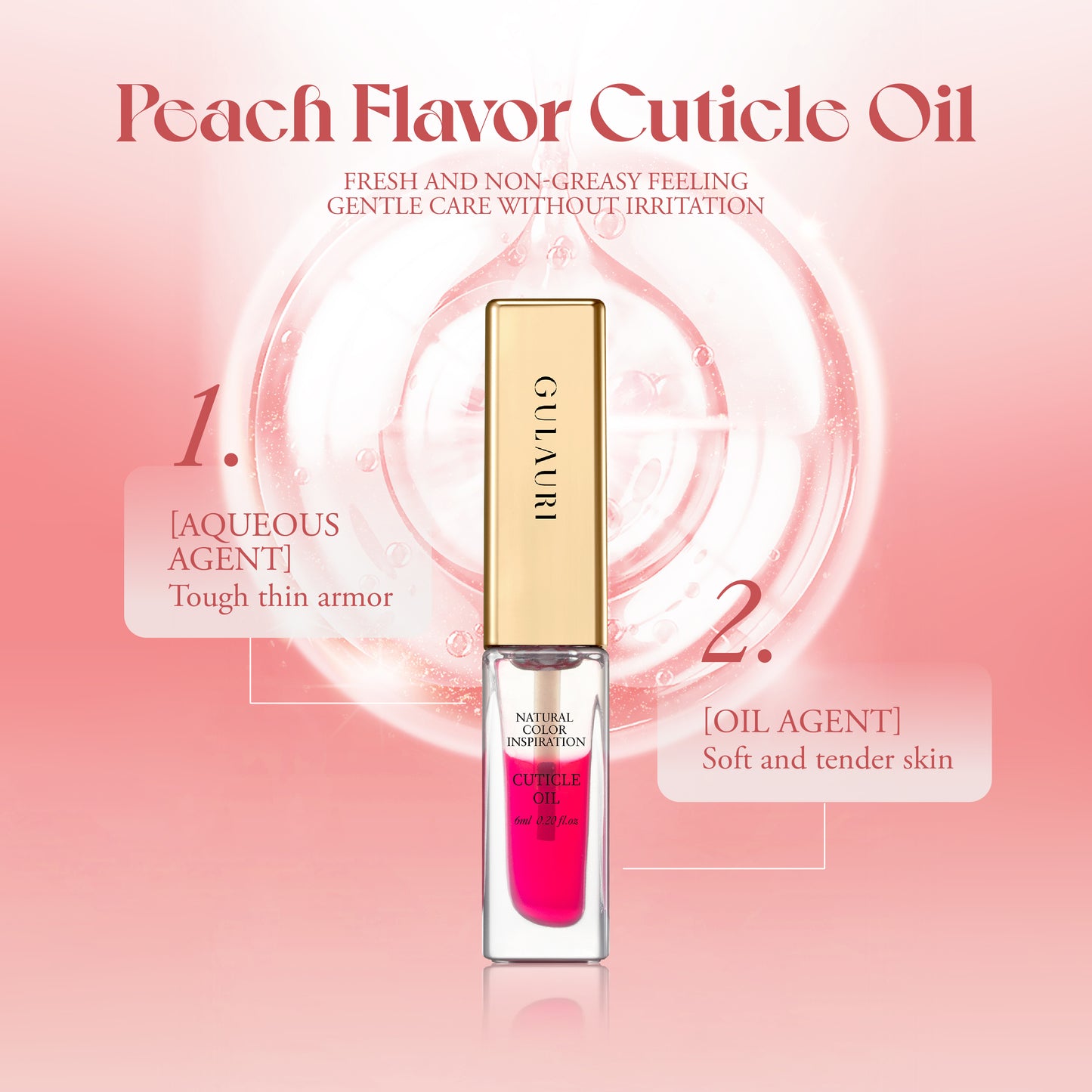 Gulauri Peach Cuticle Oil 6ml