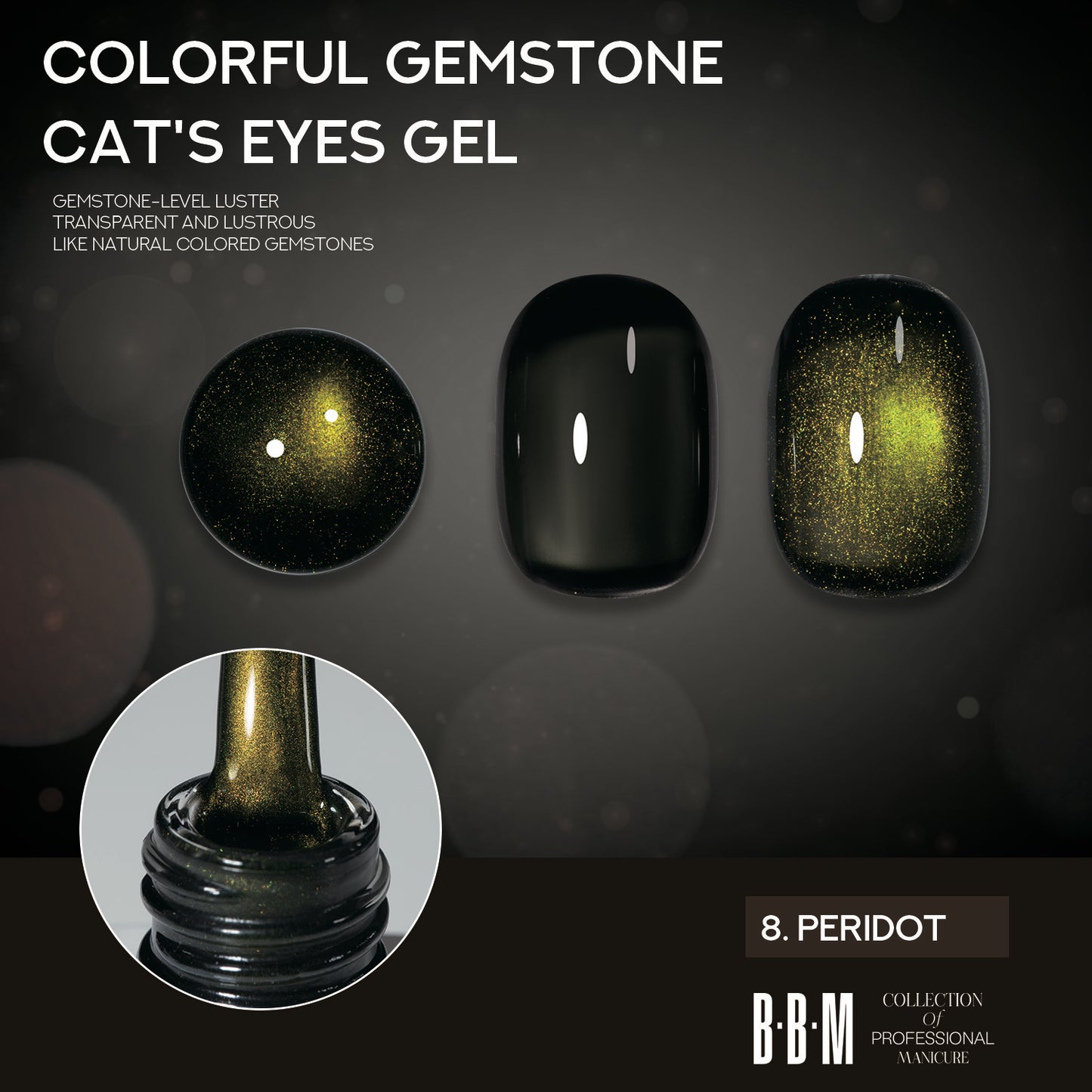 BBM Colourful Gemstone Magnetic Cateye Collection (set of 6)