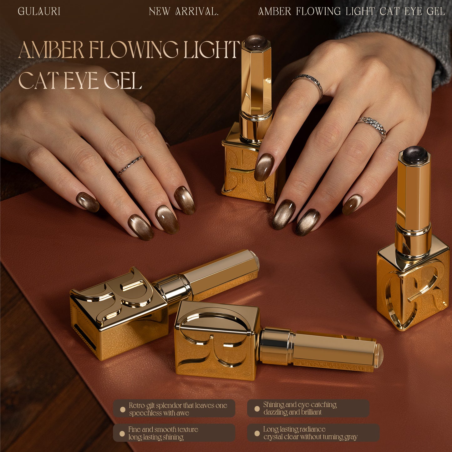 Amber Flowing Light Cat Eye Gel Collection (set of 9) HEMA & TPO FREE