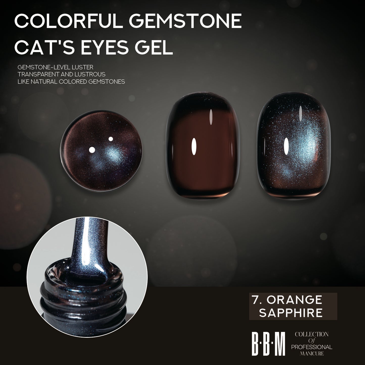BBM Colourful Gemstone Magnetic Cateye Collection (set of 6)