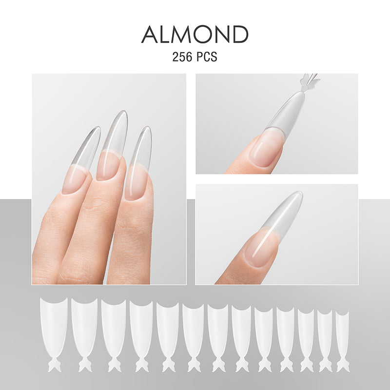 Soft Gel Tips Deep Arc Almond (slim well)