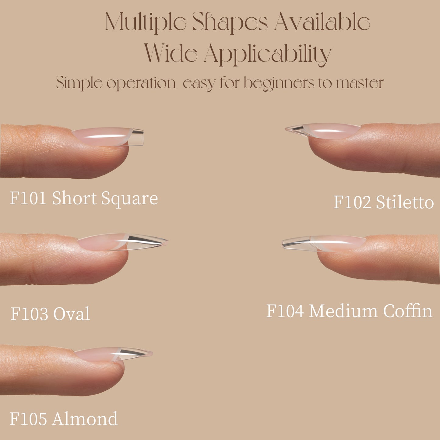 Gulauri Pro Full Cover Soft Gel Tips - 5 Shapes