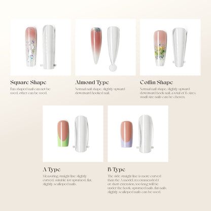 Curved Dual Forms – Style A | Short Extension & Natural Nail Shaping