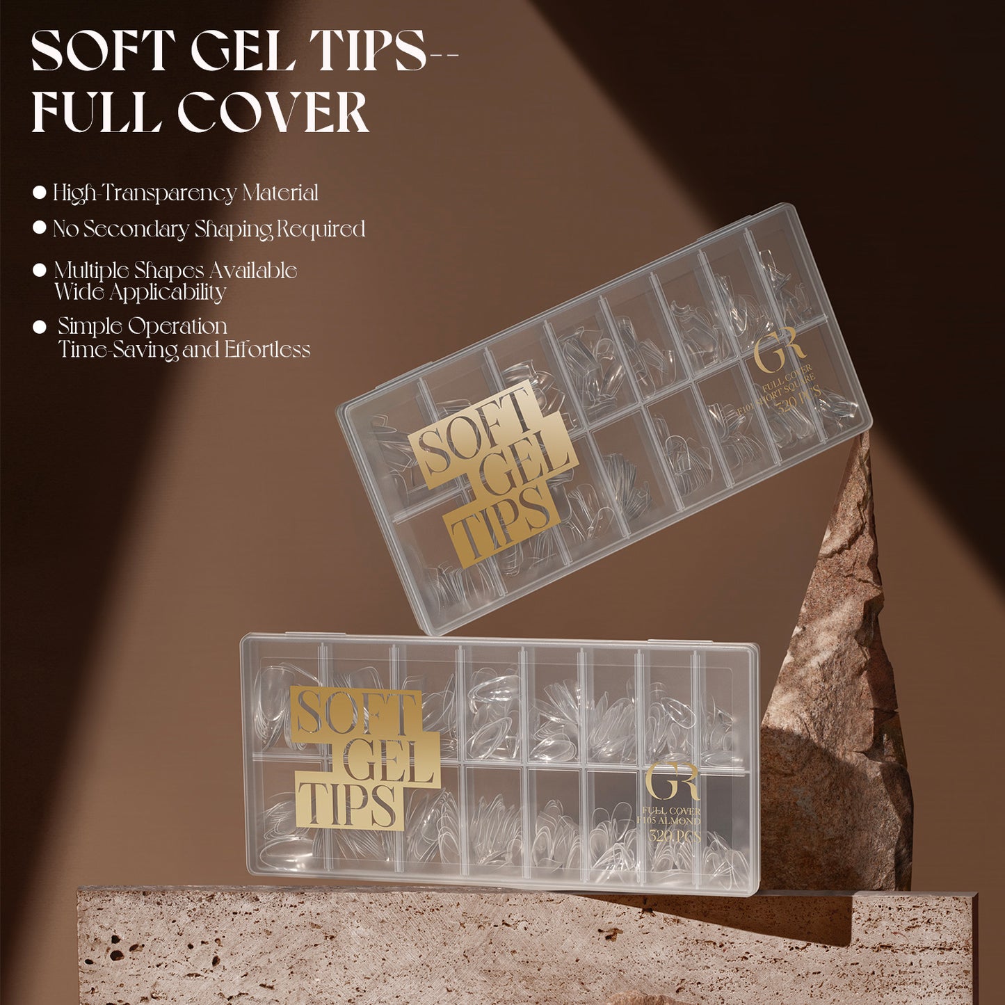 Gulauri Pro Full Cover Soft Gel Tips - 5 Shapes