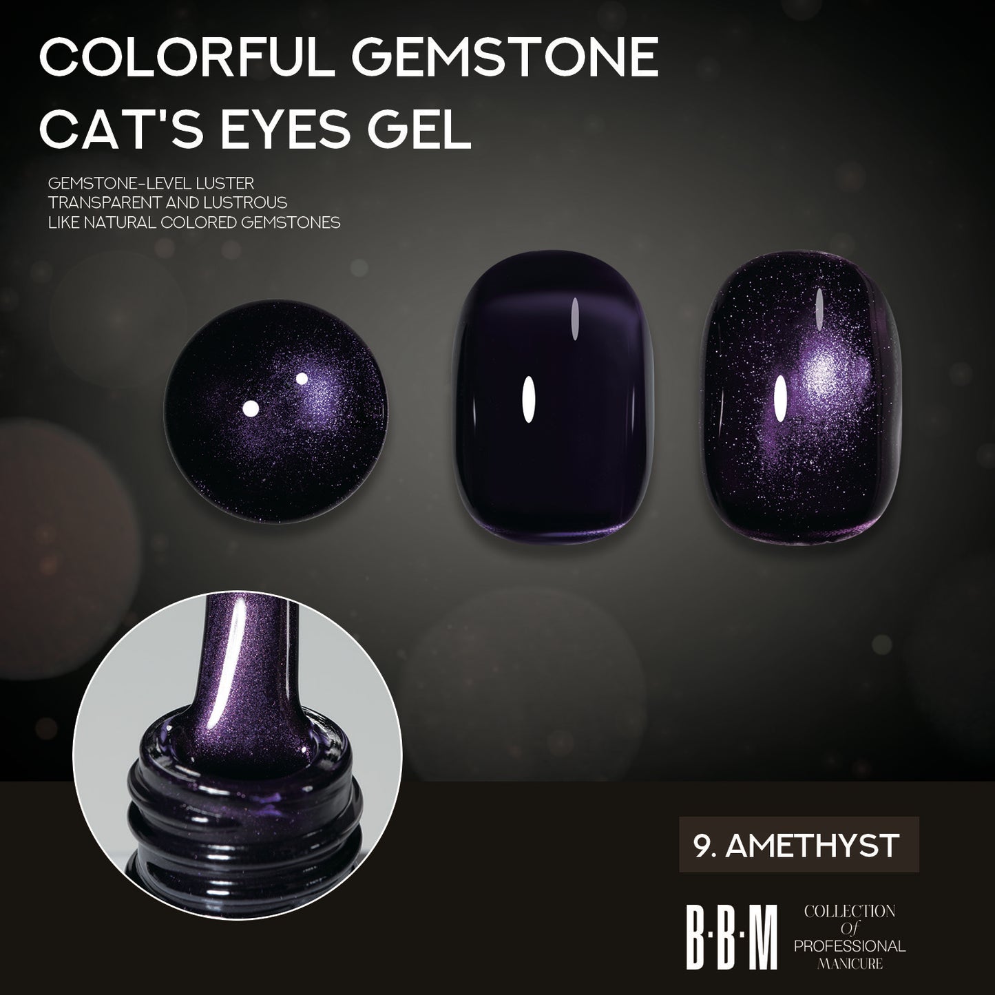 BBM Colourful Gemstone Magnetic Cateye Collection (set of 6)
