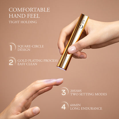 Beautiful gold mini nail lamp 2 setting modes