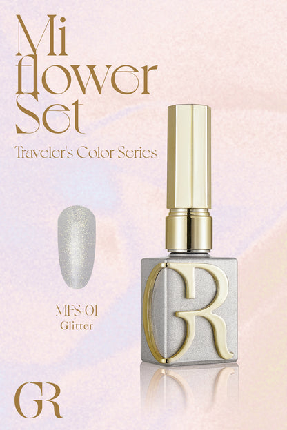 Mi Flower Collection set of 9 Reflective Glitter Gel Polish