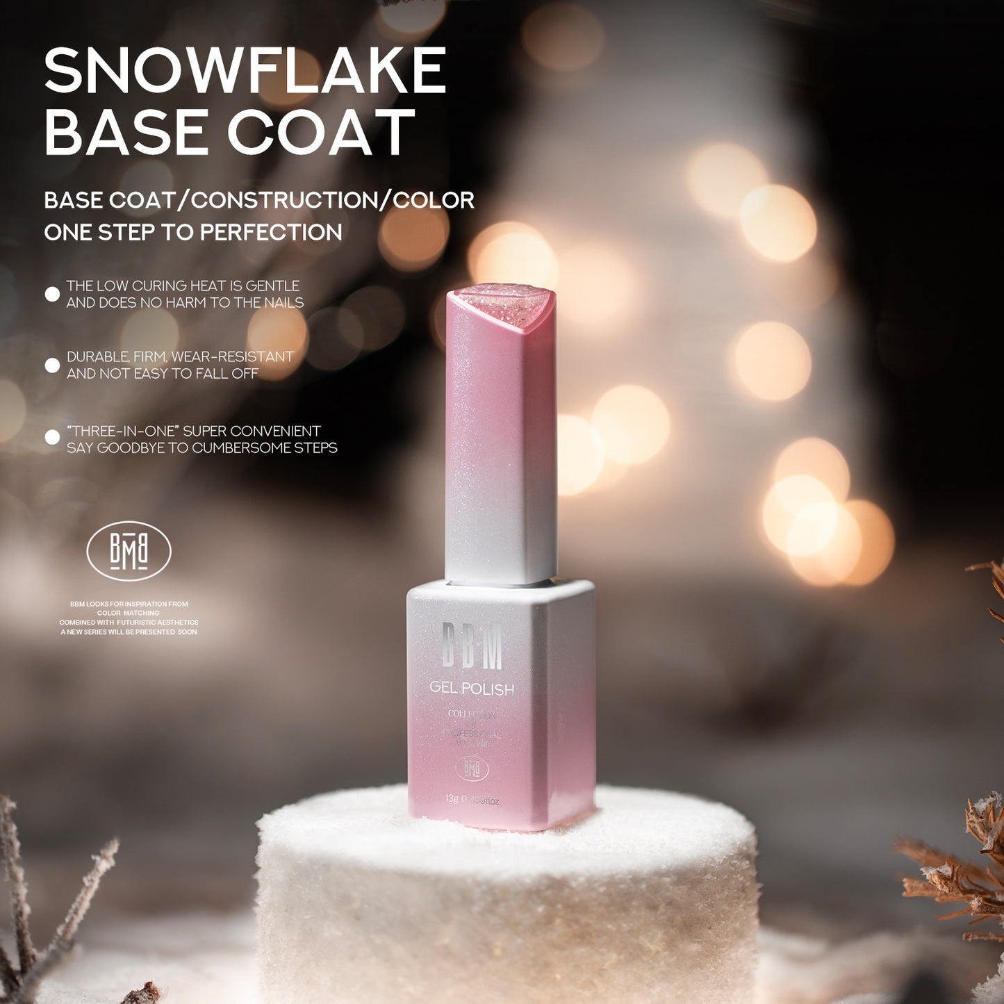 BBM Unruly Snowflake Base Coat HEMA & TPO FREE