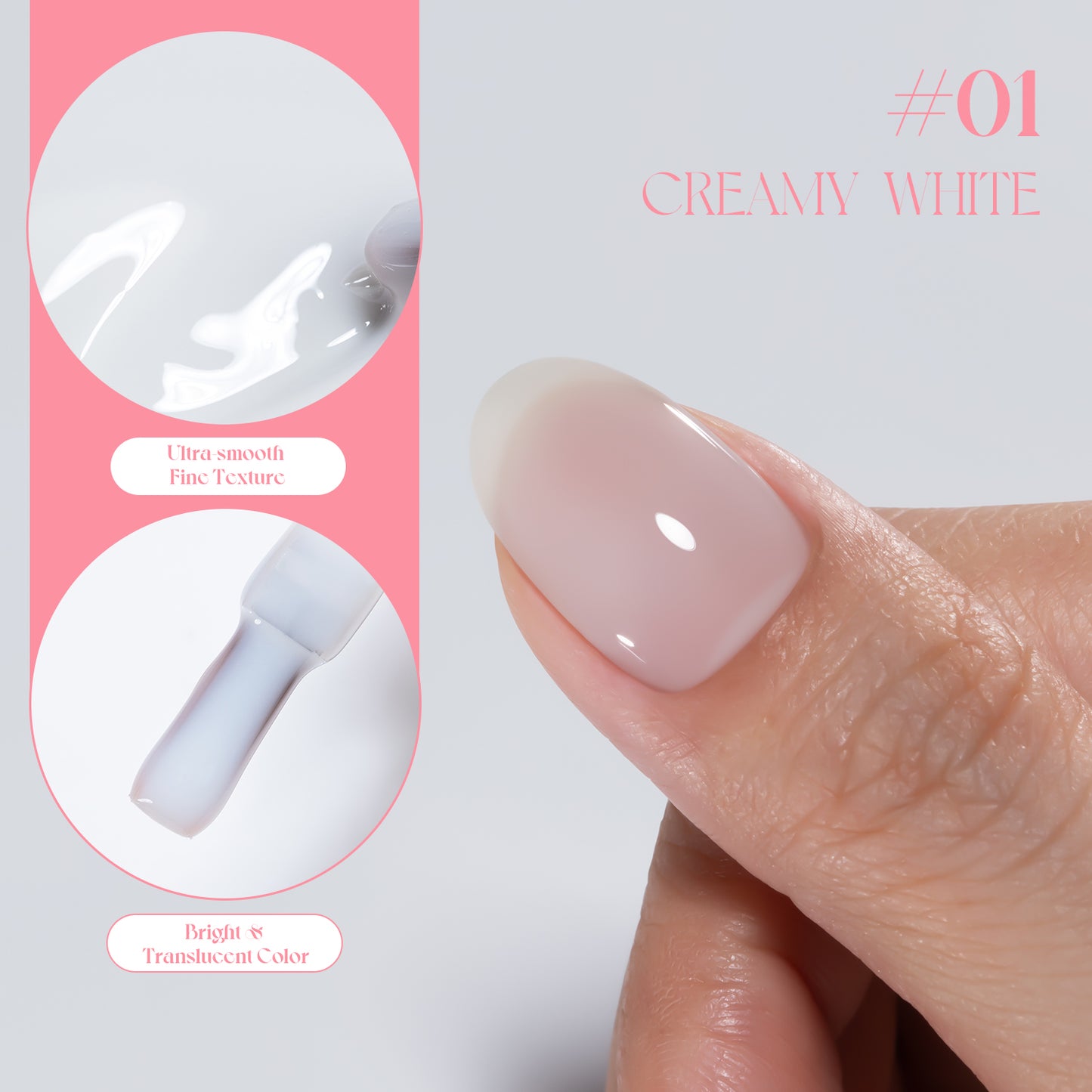 Gulauri Candy Glaze Top Coat Cream White #01