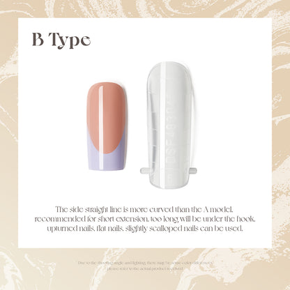 Curved Dual Forms – Style B | Short Extension & Upturned Nail Shaping