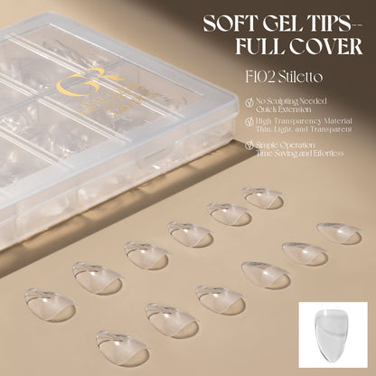 Gulauri Pro Full Cover Soft Gel Tips - 5 Shapes