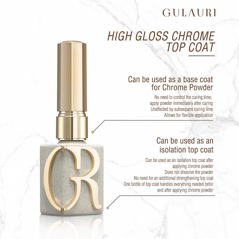 New 2 in 1 High Gloss Chrome Base and Top Coat 14g