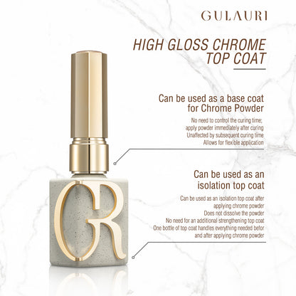 New 2 in 1 High Gloss Chrome Base and Top Coat 14g