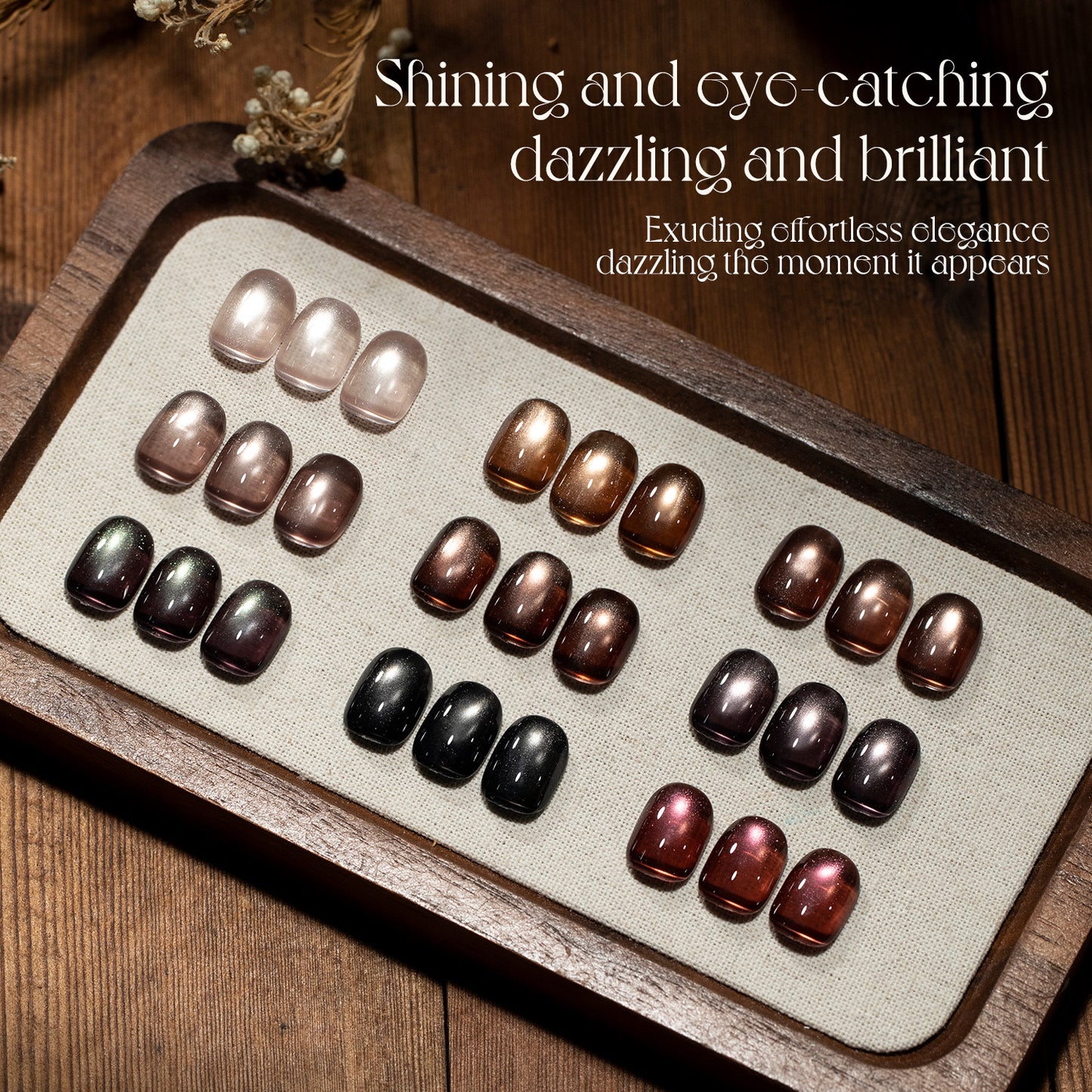 Amber Flowing Light Cat Eye Gel Collection (set of 9) HEMA & TPO FREE