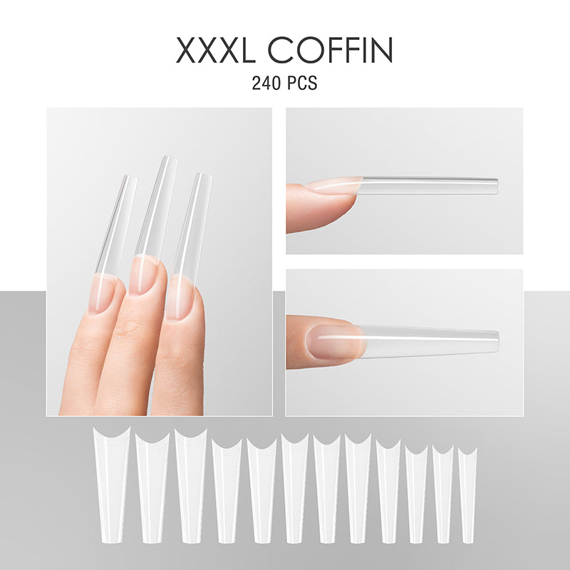 Soft Gel Tips XXL Coffin (slim well)