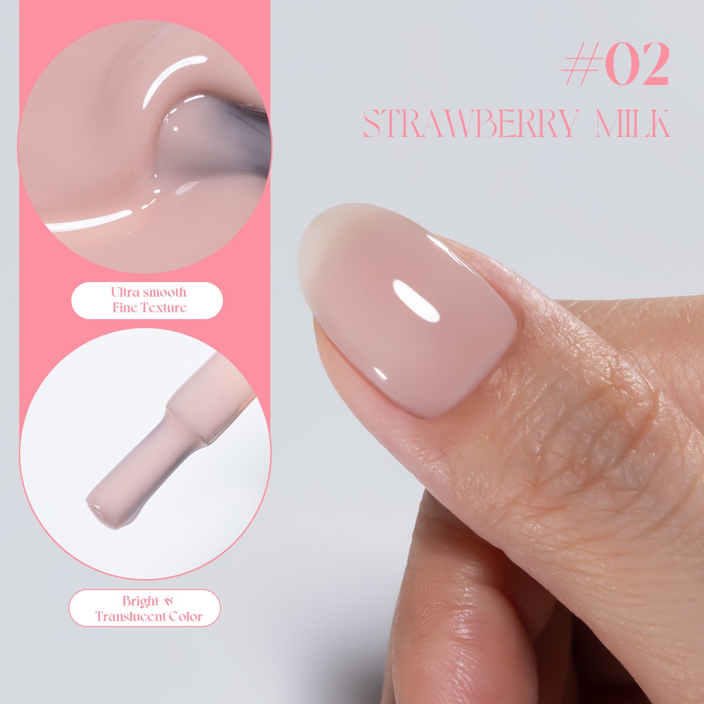Gulauri Candy Glaze Top Coat Strawberry Milk #02