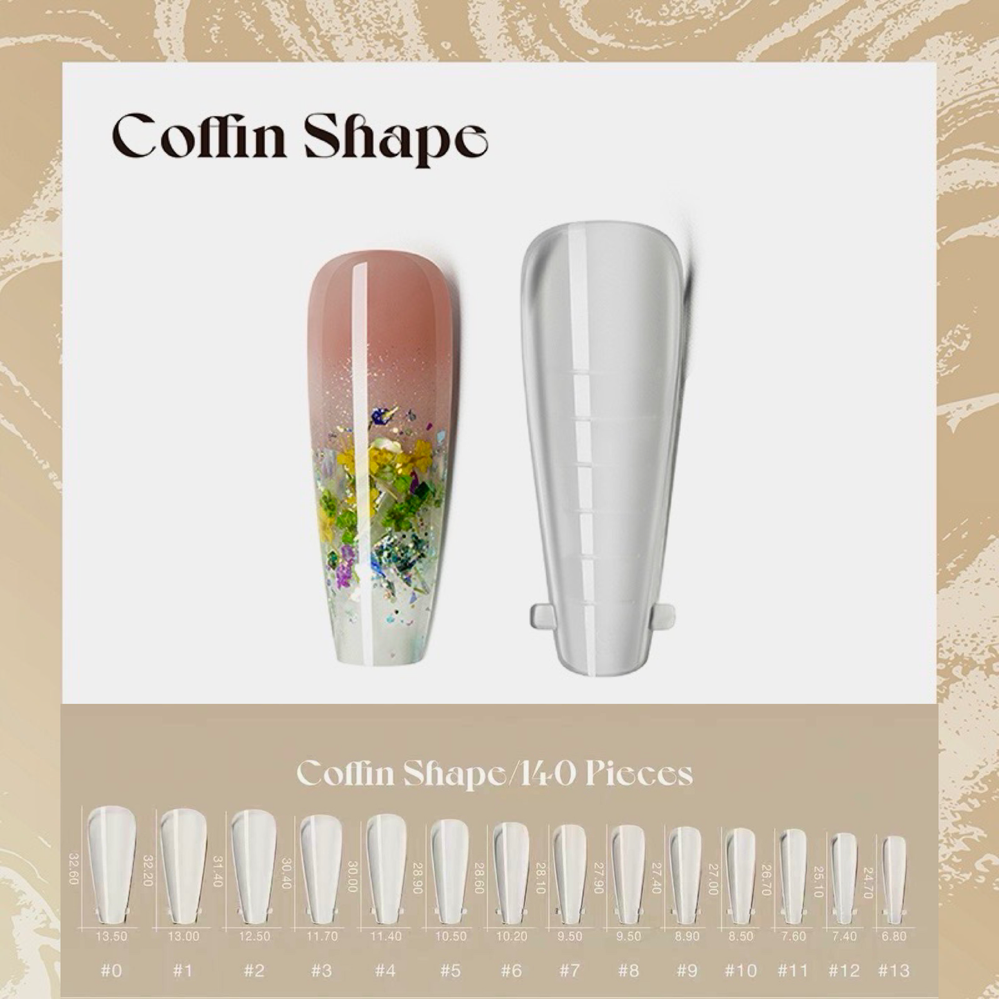 Coffin Shape Upper Nail Forms/Dual Forms 140