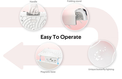 Nail Lamp 115W Cordless & Rechargeable two toned White or Pink