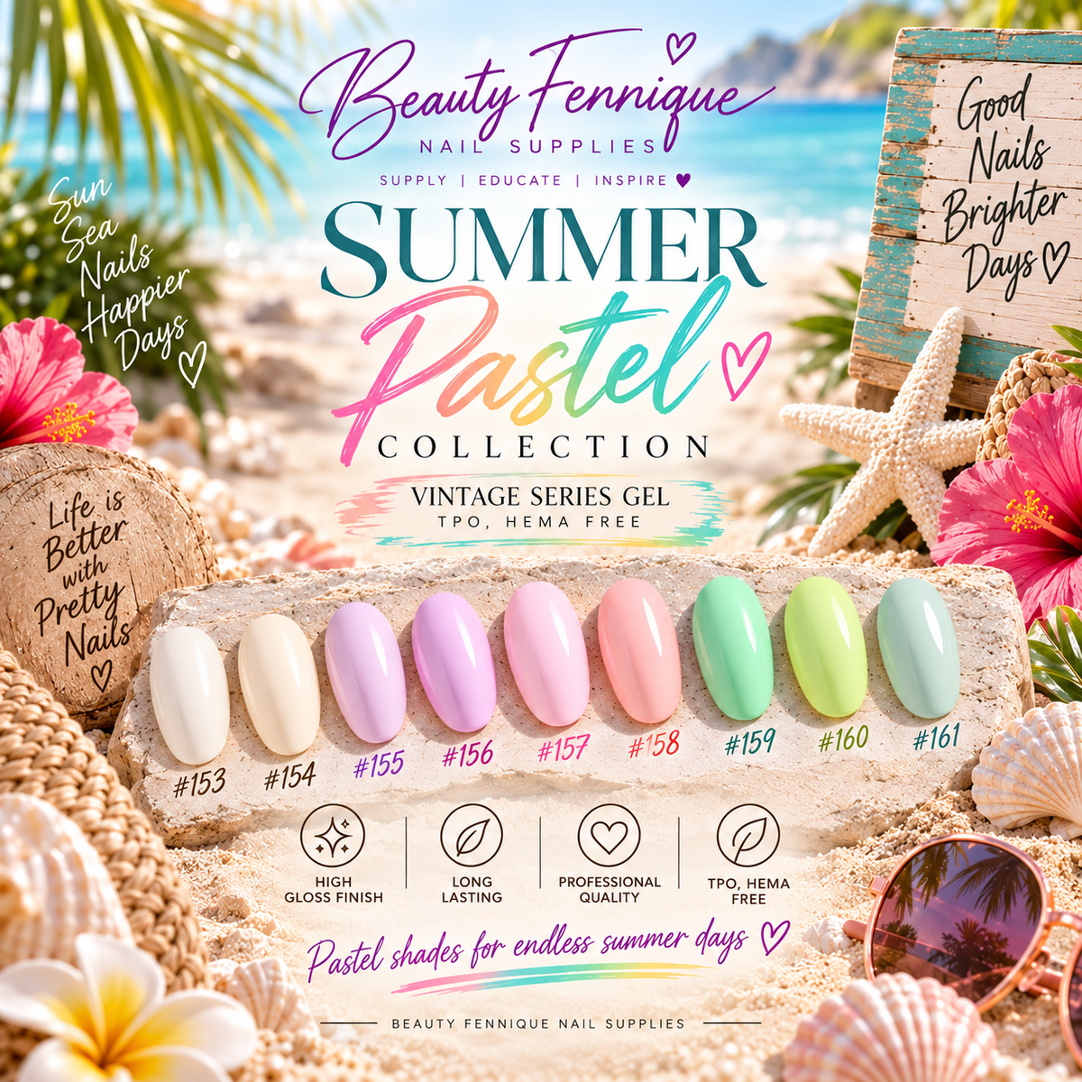 Summer Pastel Collection Set of 9