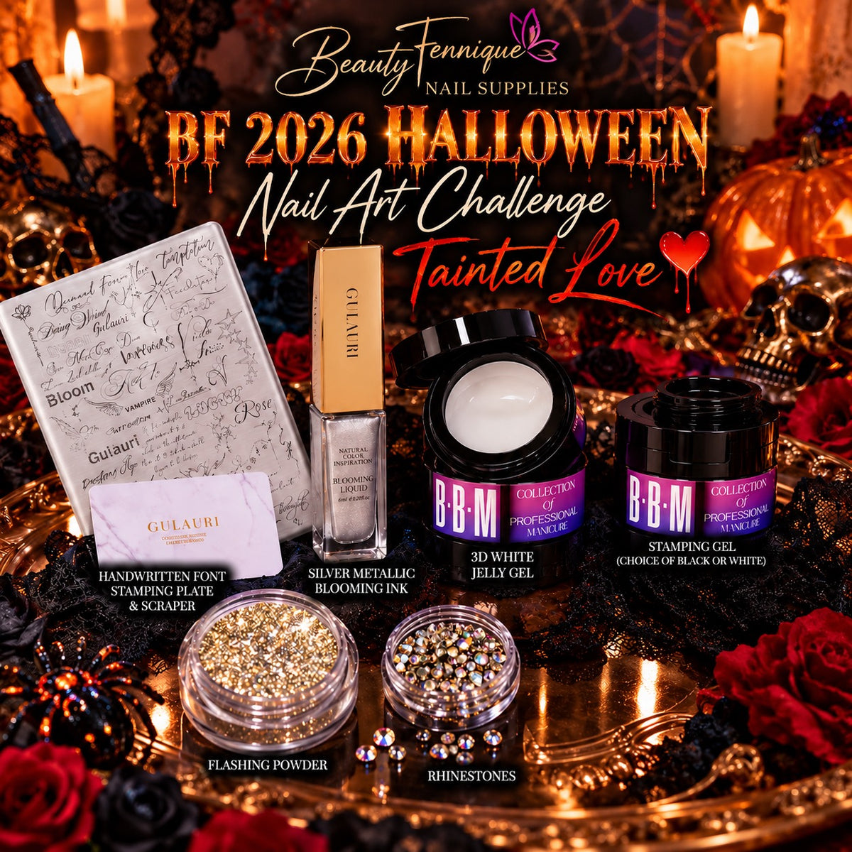 Halloween Nail Art Challenge Kit Australia | Beauty Fennique - Tainted Love (Valued at $115)