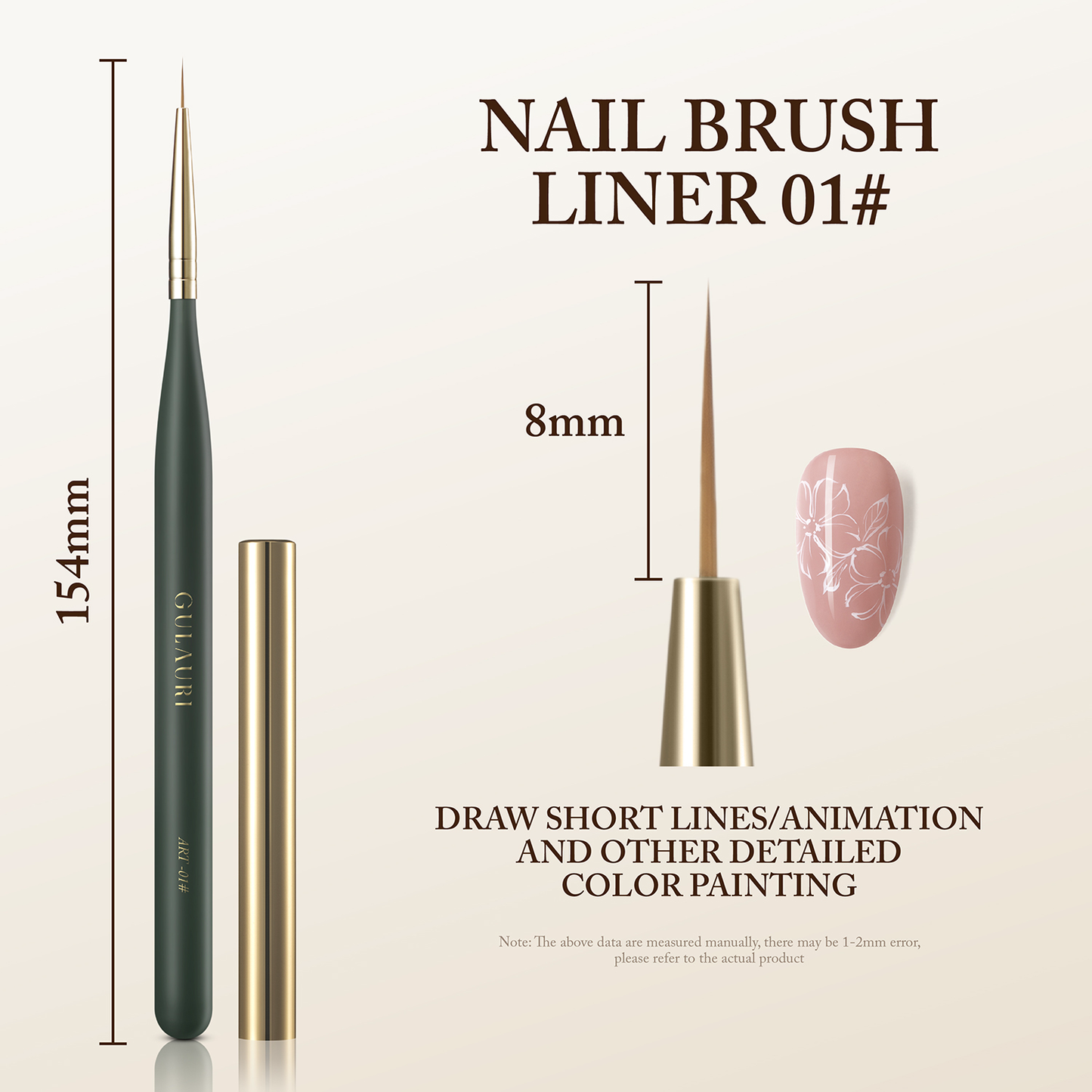 Nail Gel Brush 8mm Liner Gulauri #01
