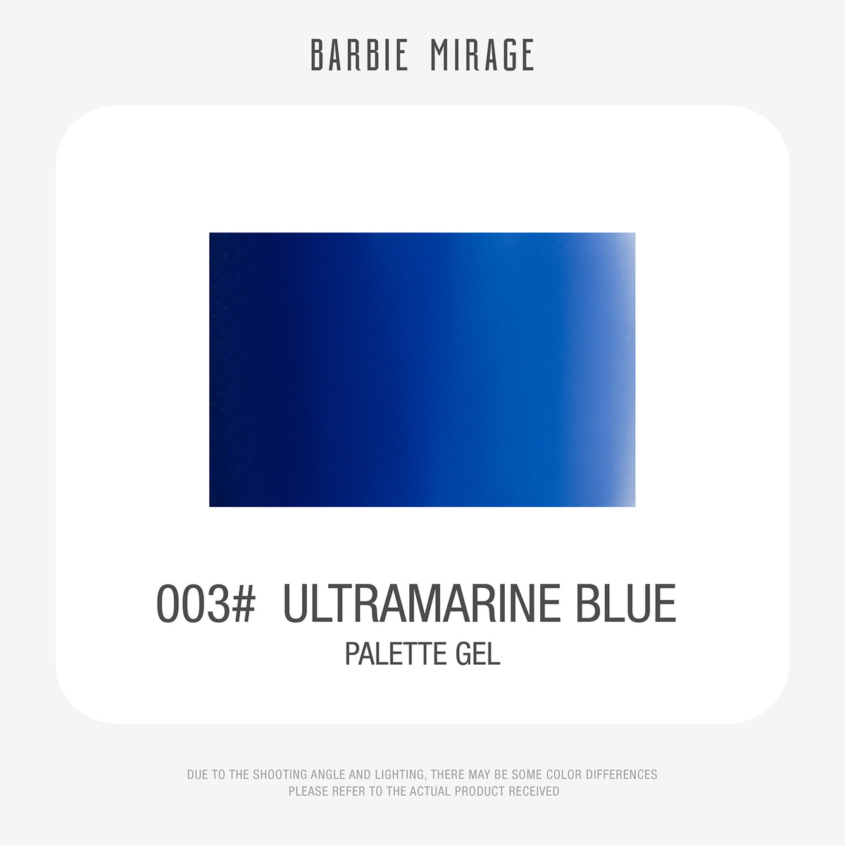 Palette Gel 003 Ultramarine Blue colour reference chart
