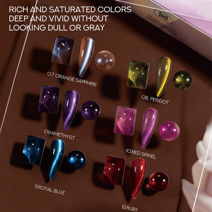 BBM Colourful Gemstone Magnetic Cateye Collection (set of 6)