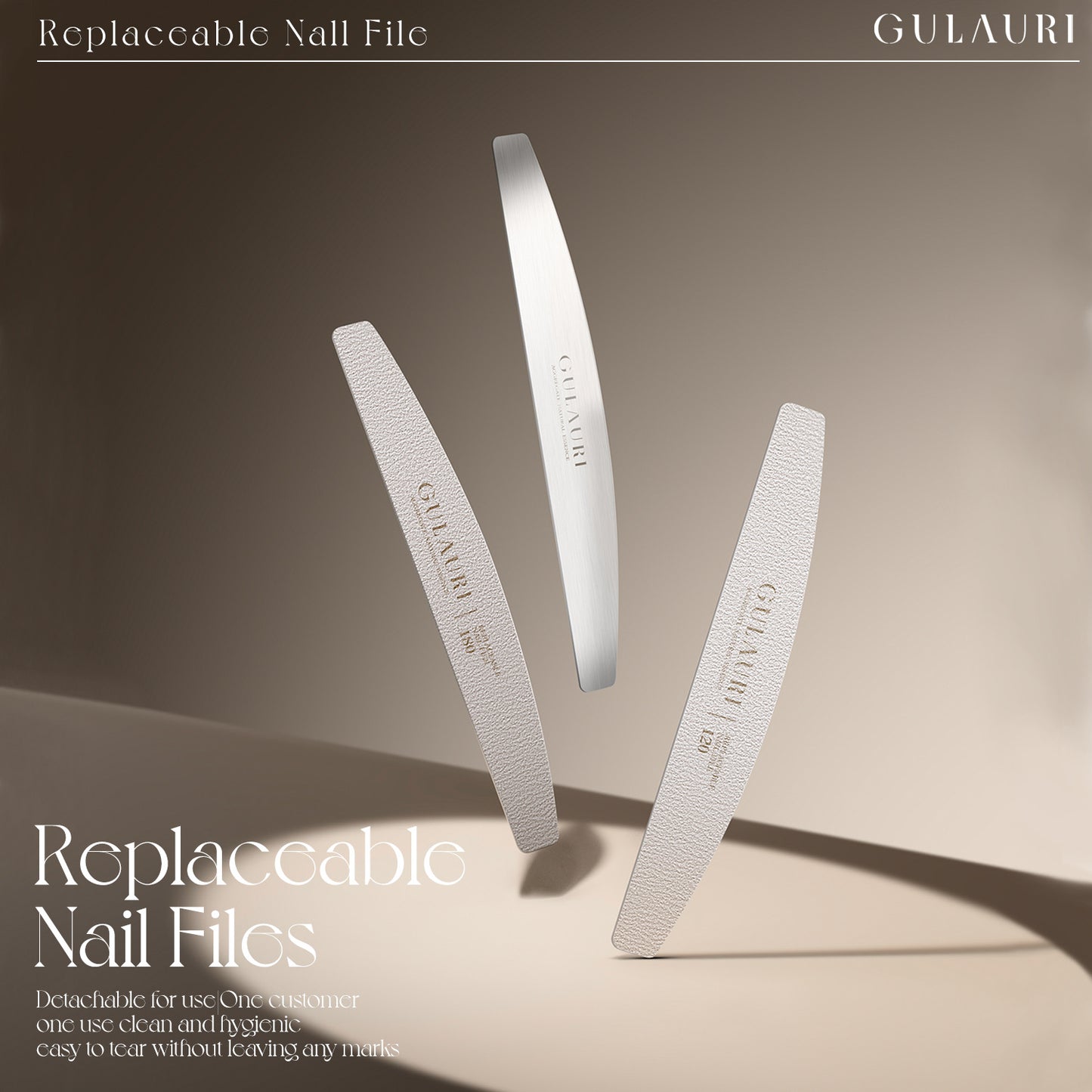 Gulauri Halfmoon Washable Detachable Disposable Nail Files | 120g & 180g