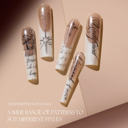 Nail Stamping Plates Gulauri - Handwritten Font G004