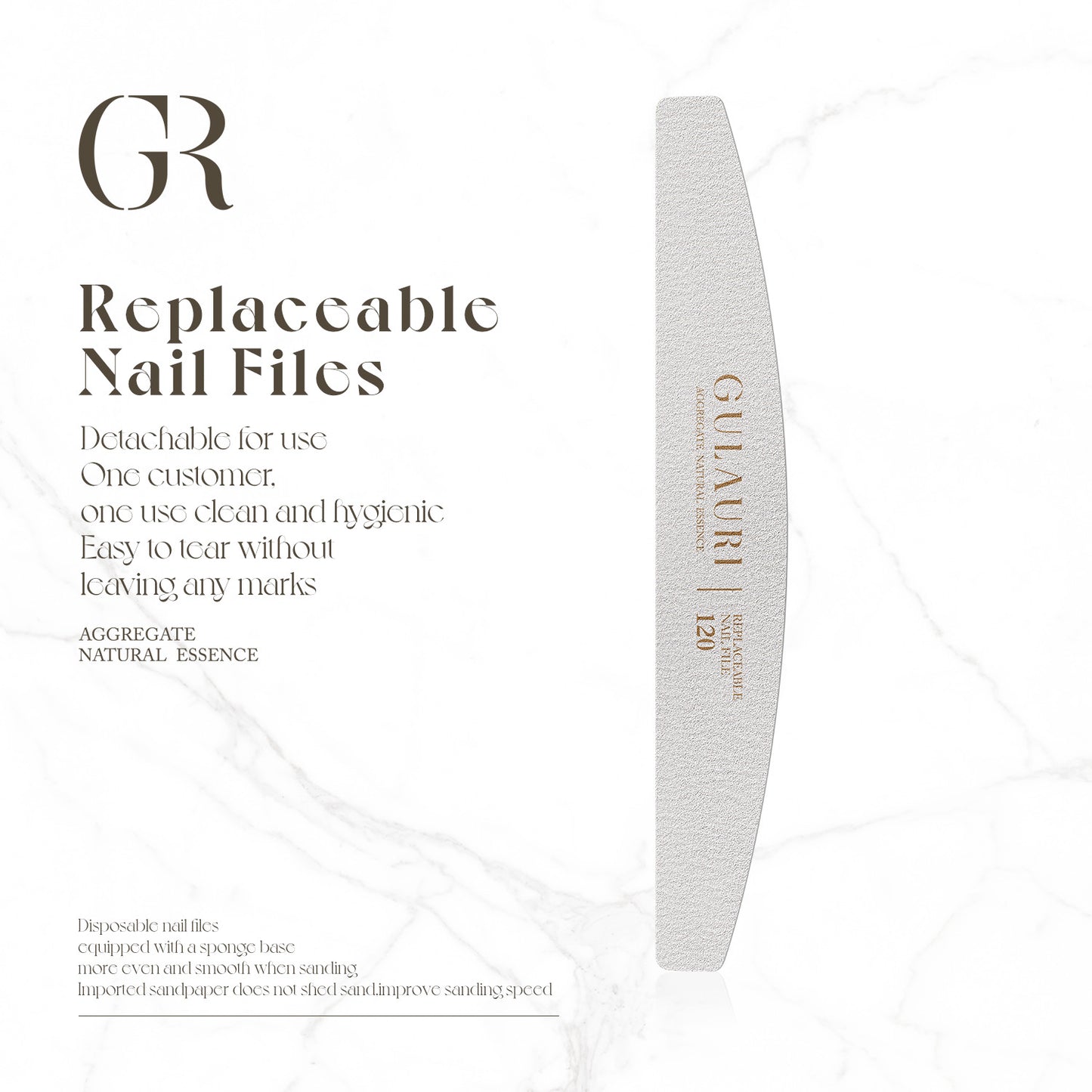 Gulauri Halfmoon Washable Detachable Disposable Nail Files | 120g & 180g