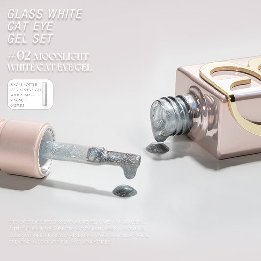 Gulauri White Glass Cat Eye Moonlight White 02