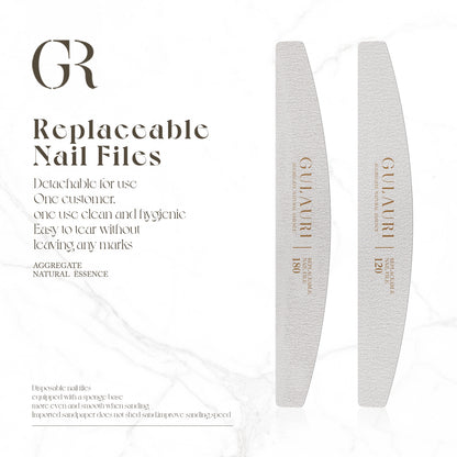 Gulauri Halfmoon Washable Detachable Disposable Nail Files | 120g & 180g