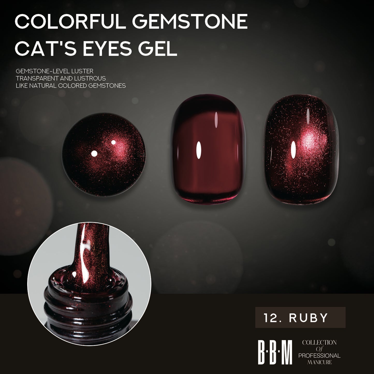 BBM Colourful Gemstone Magnetic Cateye Collection (set of 6)