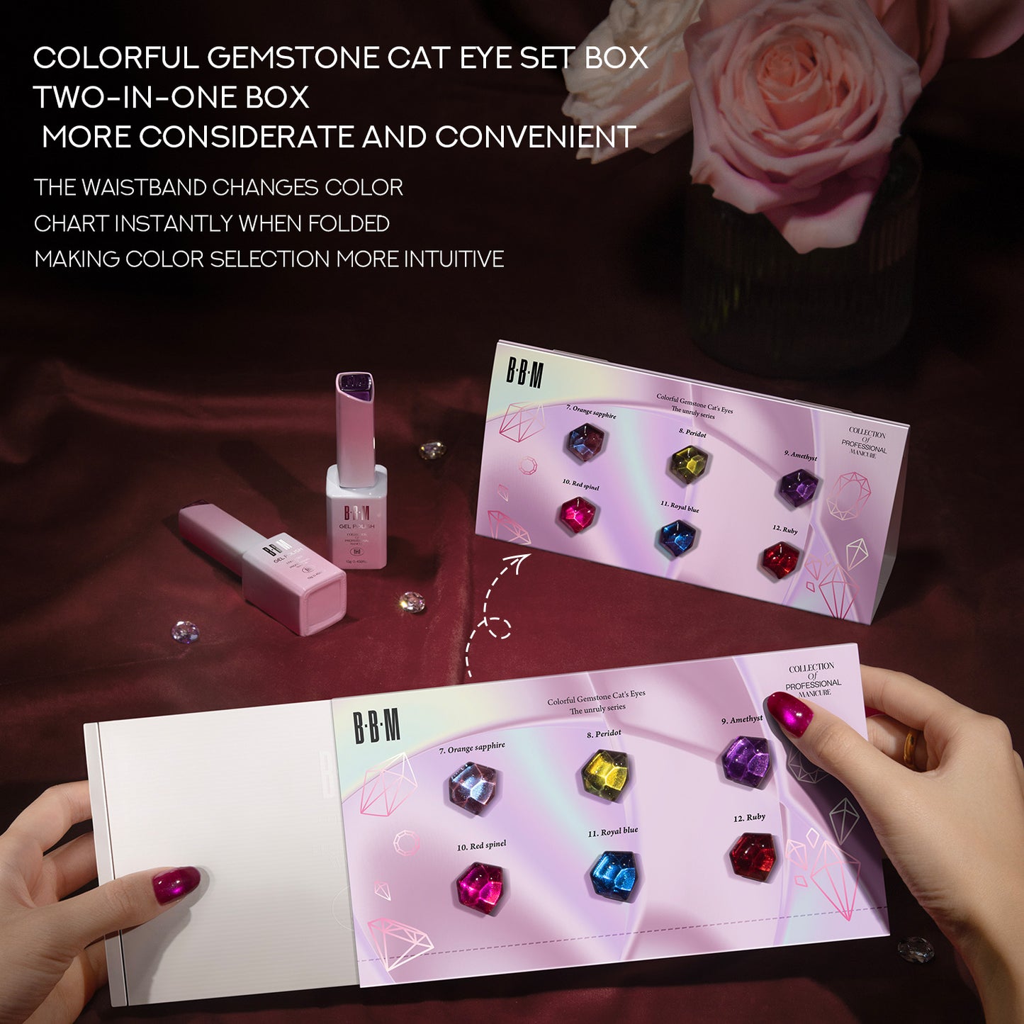 BBM Colourful Gemstone Magnetic Cateye Collection (set of 6)