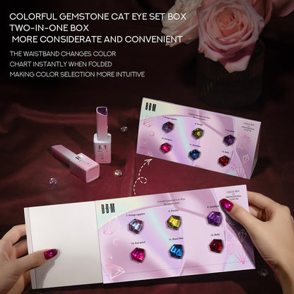 BBM Colourful Gemstone Magnetic Cateye Collection (set of 6)