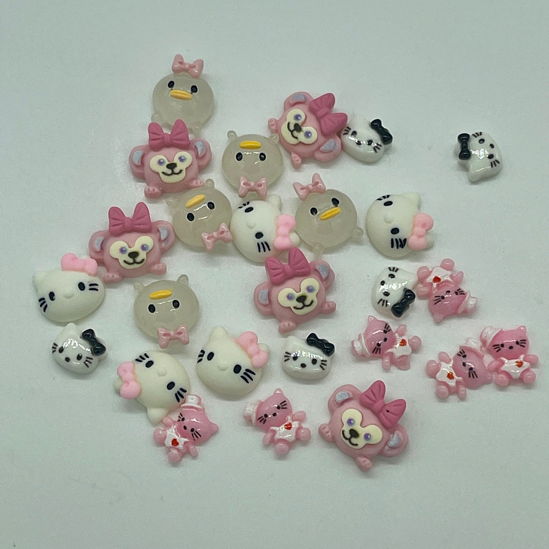 Sanrio Nail Art Pink & White Mixed Bag 25pcs