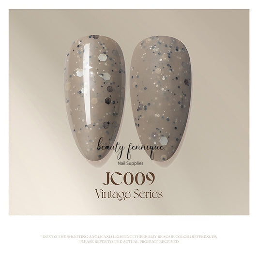 Solid gel polish creamy glitter with earthy tones, professional quality nail products