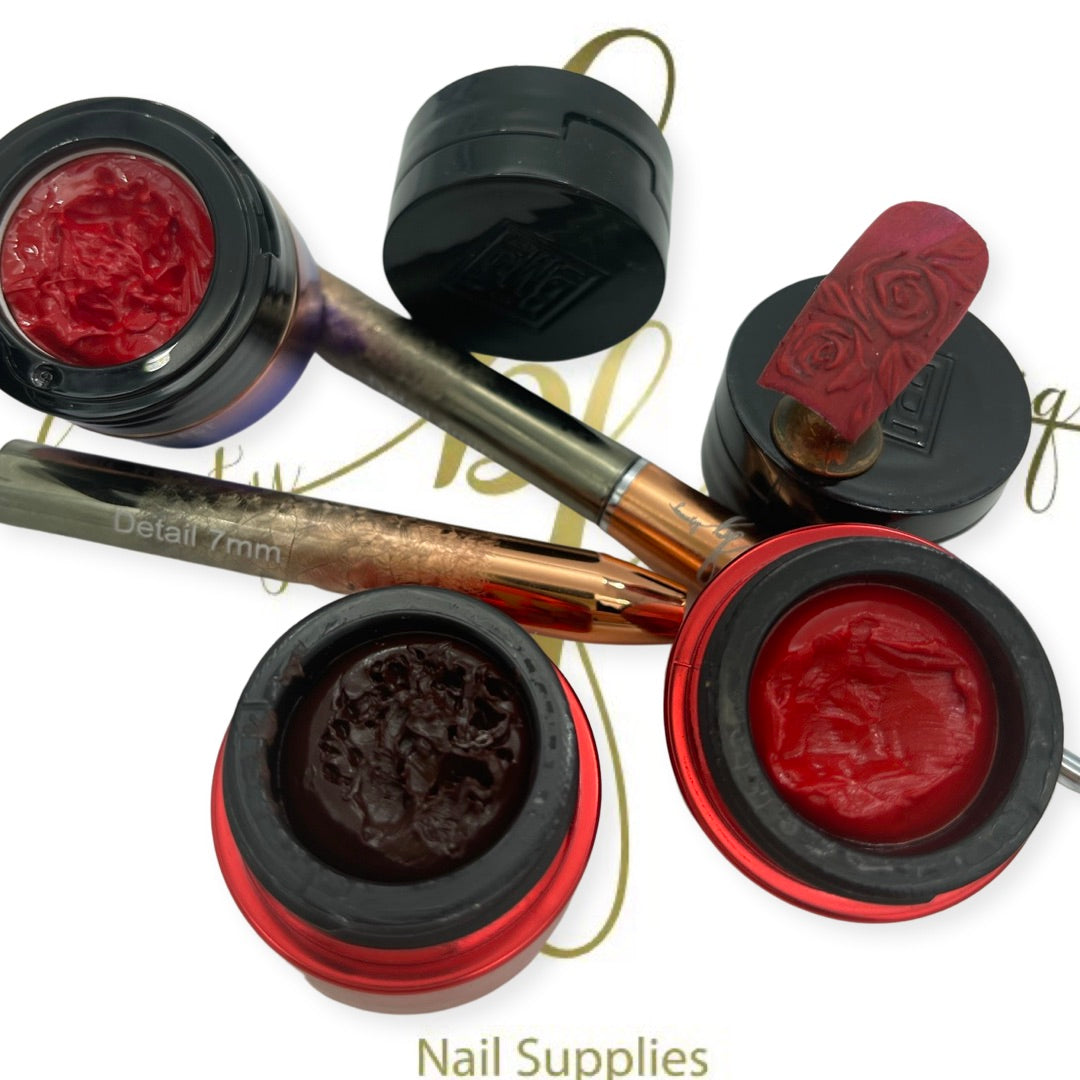 Stunning red gel collection with the ability to cure matte with no top coat required